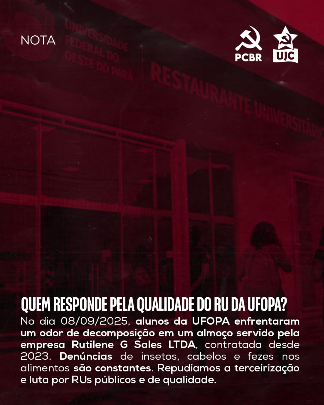 Nota política: Quem responde pela qualidade do RU da UFOPA?